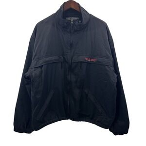 Polo Sport Ralph Lauran Men vtg 905 XL Navy Blue Coat Spellout Nylon Jacket